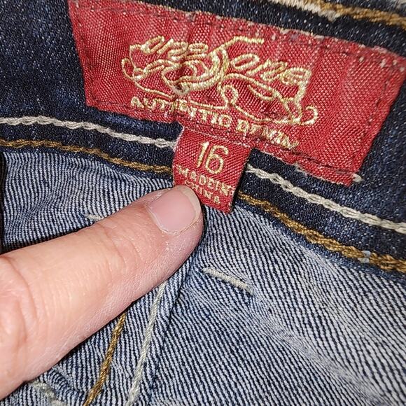 ONE 5 ONE EUC WOMEN'S SIZE 16 ORNATE DENIM BLUE JEANS - Picture 12 of 12